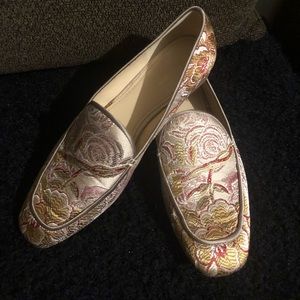 Nine West pink embroidered flats